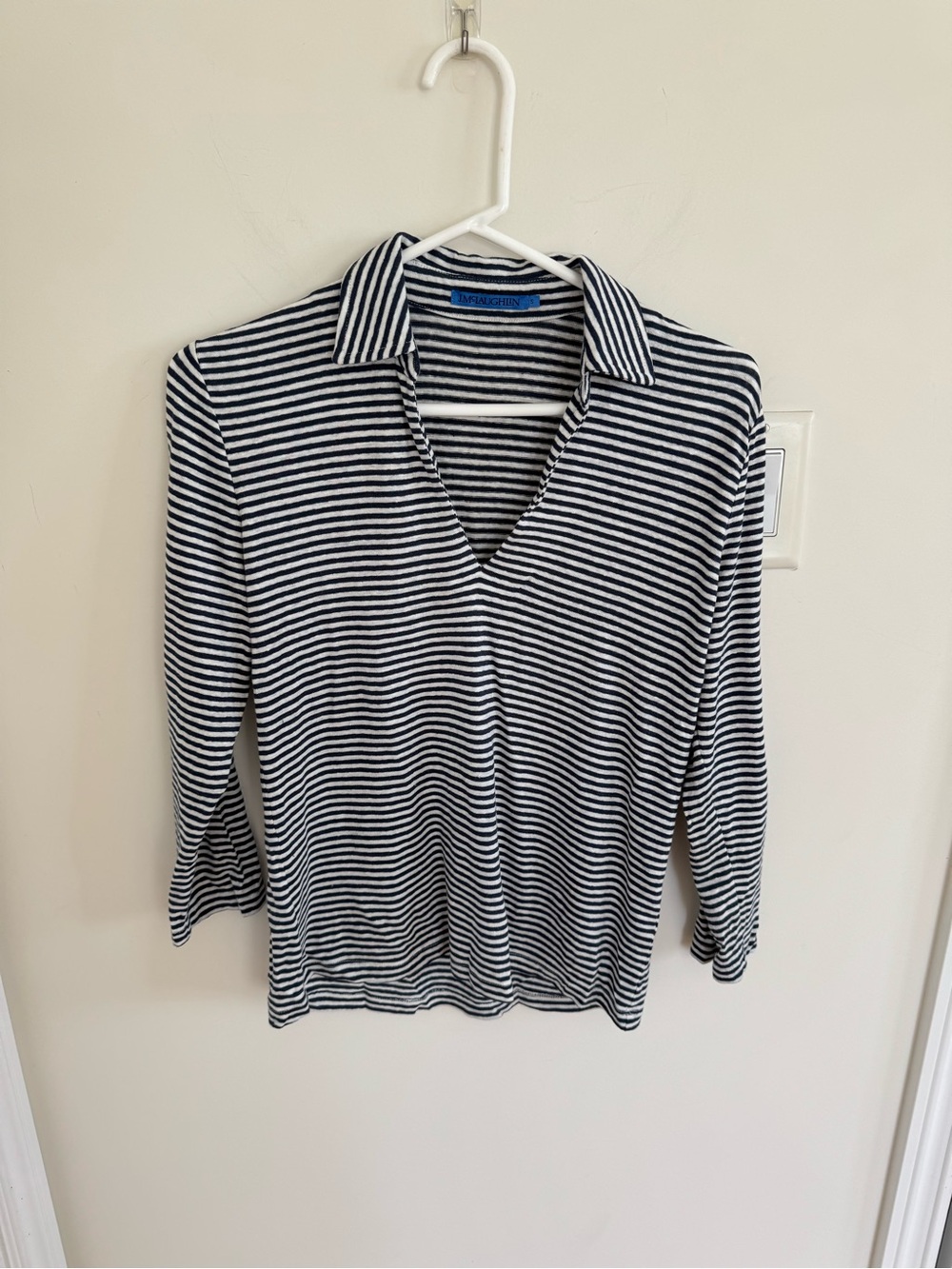 J. Mclaughlin Aida Linen Spandex Striped Shirt S